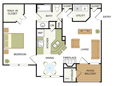 A2 Floor Plan at Hayden on West Ave, San Antonio, TX